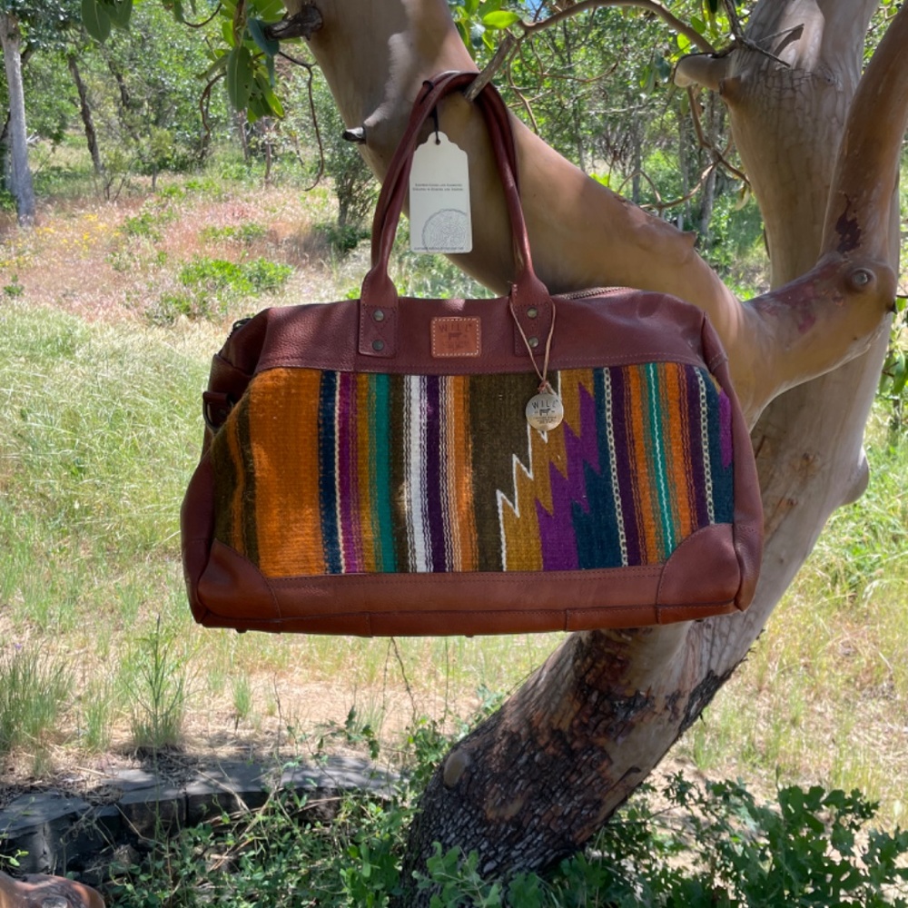 RARE! Will Leather Duffel Bag - Purple Bolt